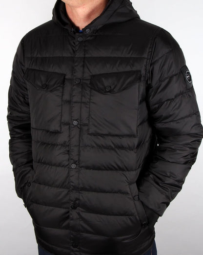 Marshall Artist Daunengefüllte Kapuzenjacke Schwarz