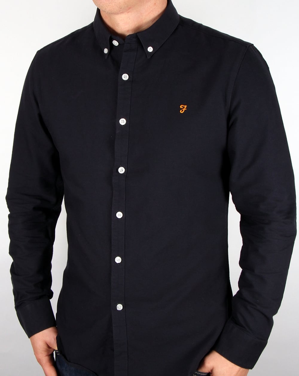 Farah Brewer Hemd Marineblau