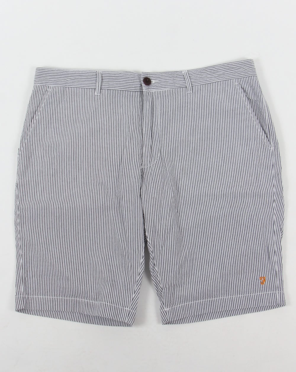 Farah Hawking Stripe Shorts Weiß/Marineblau