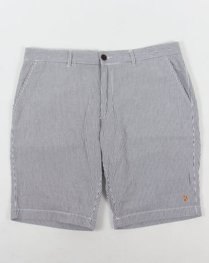 Farah Hawking Stripe Shorts Weiß/Marineblau