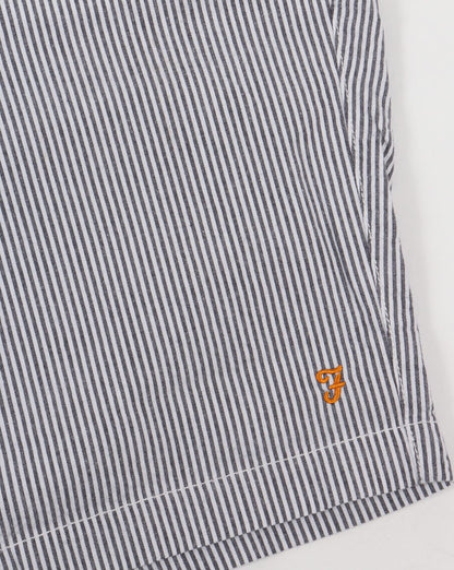 Farah Hawking Stripe Shorts Weiß/Marineblau