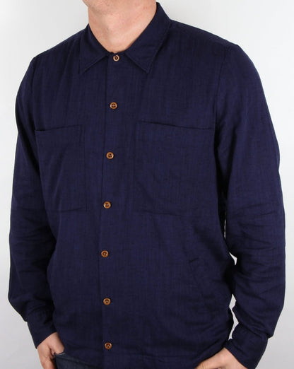 Gant Rugger Slub Hemdjacke Shadow Blue