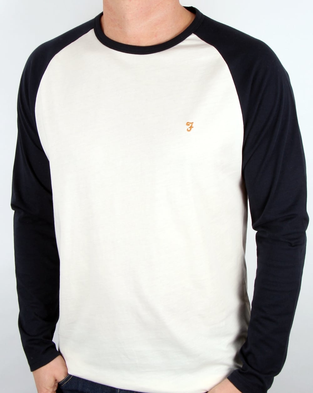 Farah – Zemlak – Raglan-T-Shirt in Marineblau
