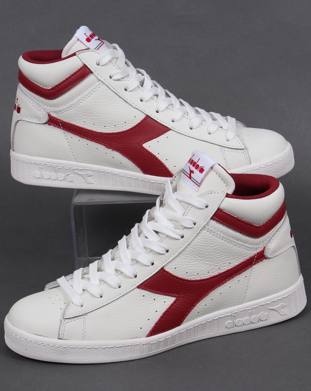 Diadora Game High Waxed Sneakers Weiß/Chili Peppers