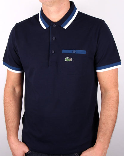 Lacoste – Poloshirt mit Taschendetail, Marineblau/Kobaltblau