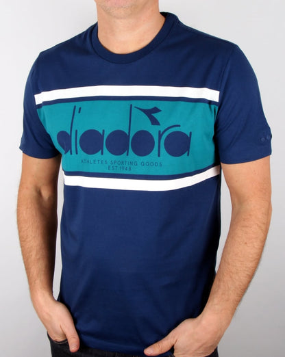Diadora Logo T-Shirt Estate Blau/Porzellangrün