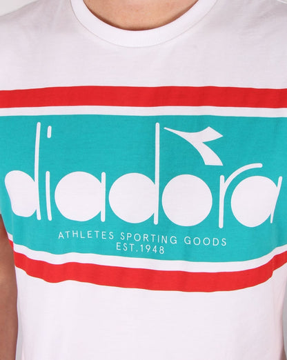 Diadora Logo T-Shirt Weiß/Grün Keramik