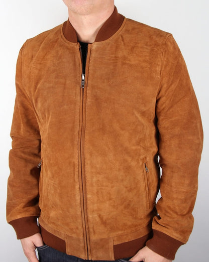 Bellfield – Bomberjacke „Plato“ aus Wildleder in Hellbraun