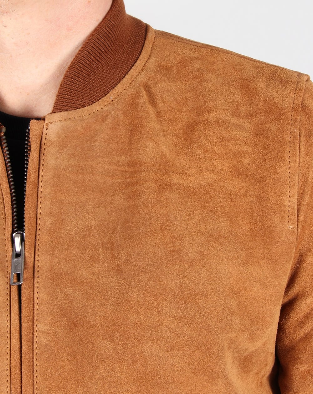 Bellfield – Bomberjacke „Plato“ aus Wildleder in Hellbraun