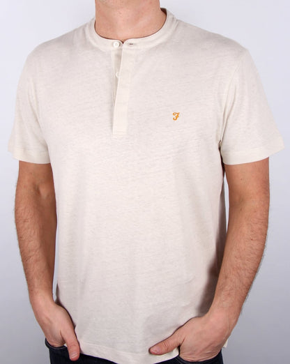Farah – Weddell – Leinen-T-Shirt in Kreidemelierung