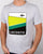 Lacoste Geometric Print T Shirt Silver Chine/white