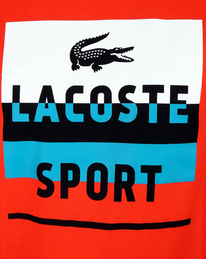 Lacoste Sport Print T-Shirt Ätnarot/Weiß