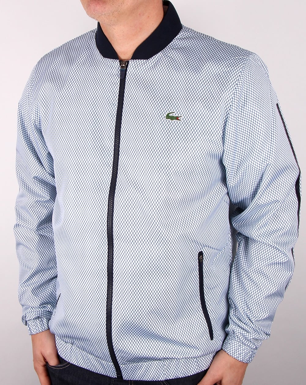 Lacoste Kompletter Trainingsanzug Weiß/Marineblau/Rot