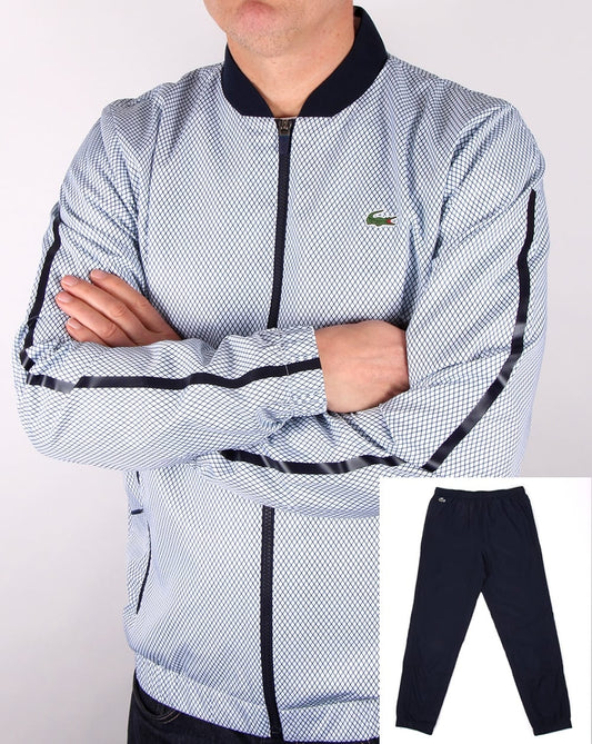 Lacoste Lacoste Kompletter Trainingsanzug Weiß/Marineblau/Rot