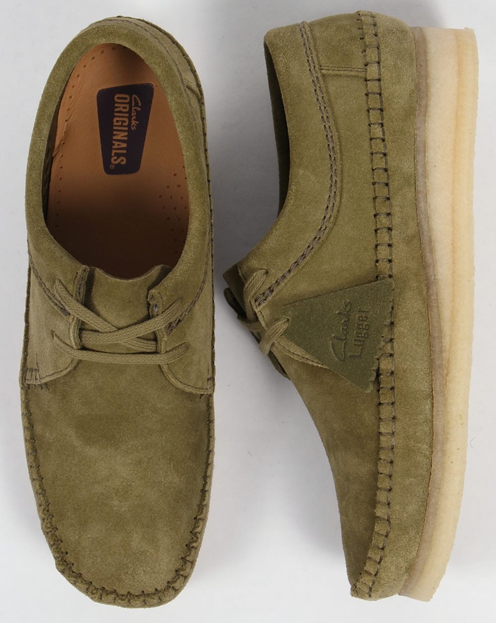 Clarks Originals Weaver Wildlederschuhe Waldgrün