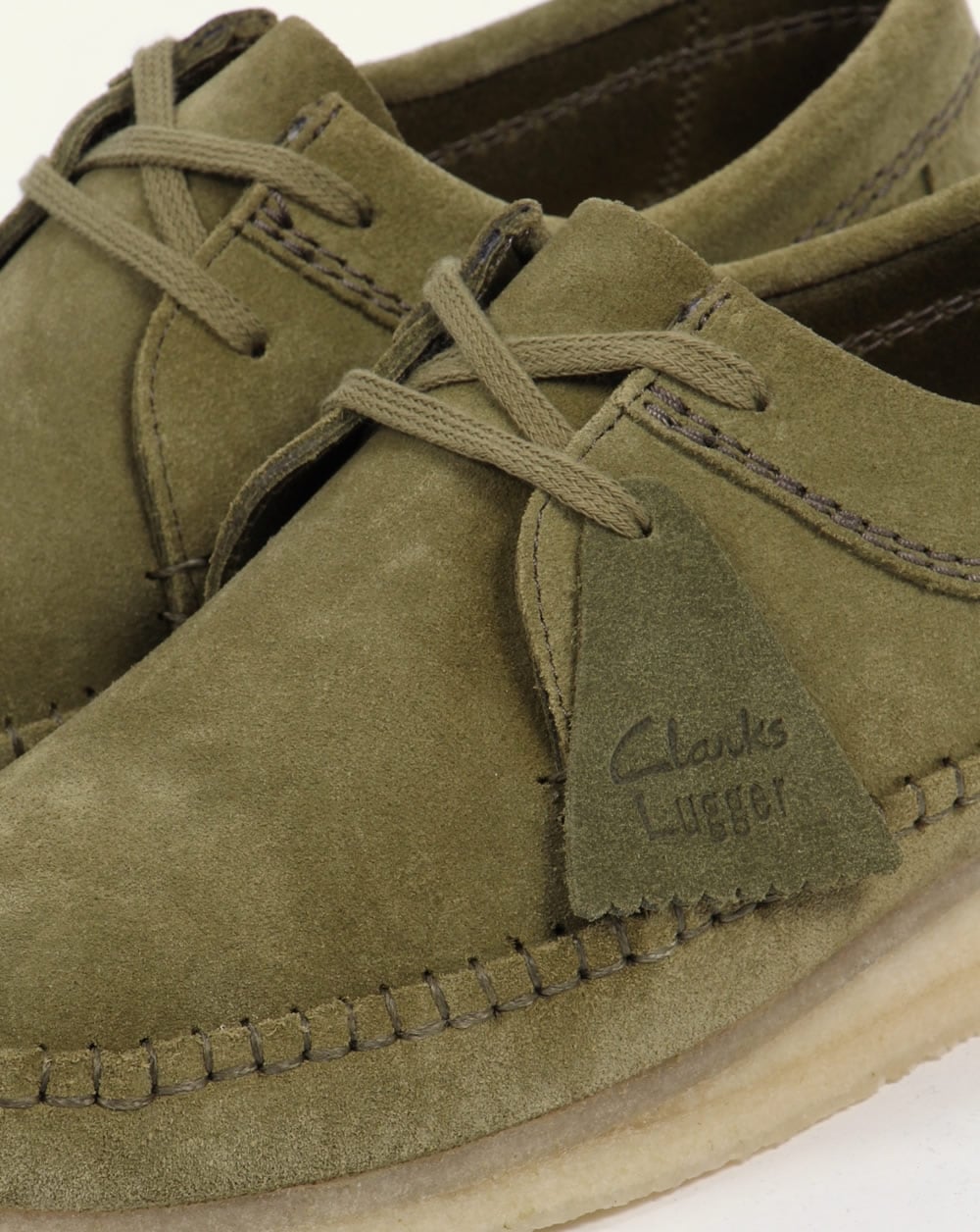 Clarks Originals Weaver Suede Shoes Forest Green