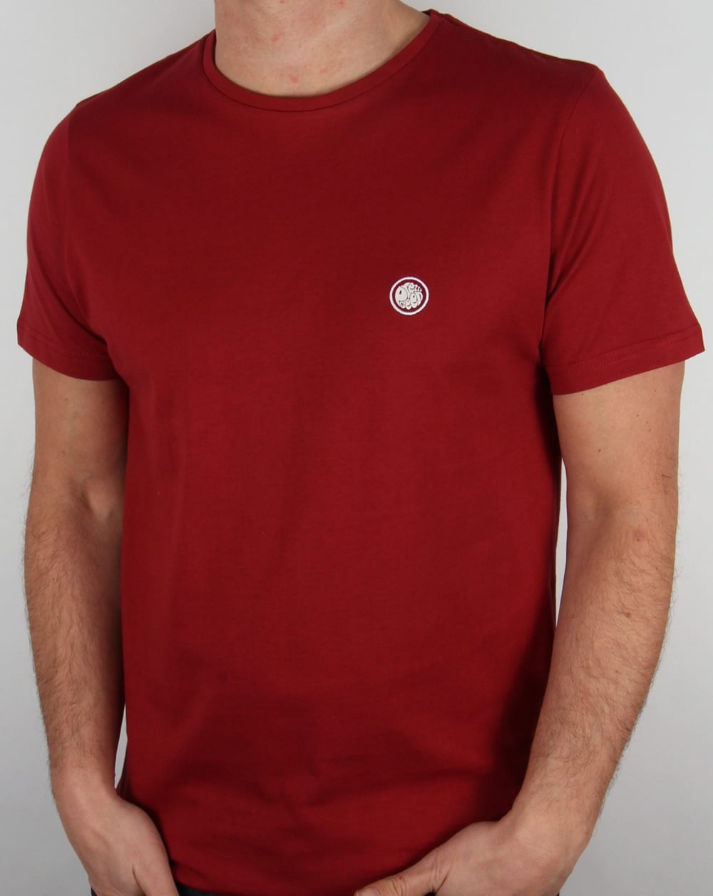 Pretty Green Rundhals-T-Shirt Dunkelrot