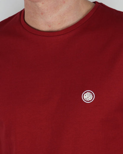 Pretty Green Rundhals-T-Shirt Dunkelrot
