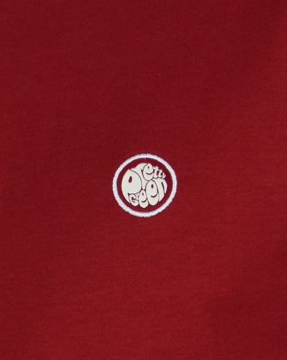 Pretty Green Rundhals-T-Shirt Dunkelrot