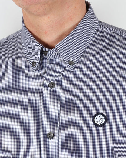 Pretty Green Glendale Kurzarmhemd mit Vichy-Karomuster, Marineblau
