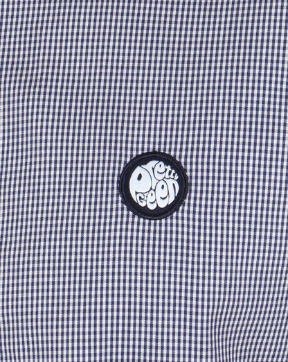 Pretty Green Glendale Kurzarmhemd mit Vichy-Karomuster, Marineblau
