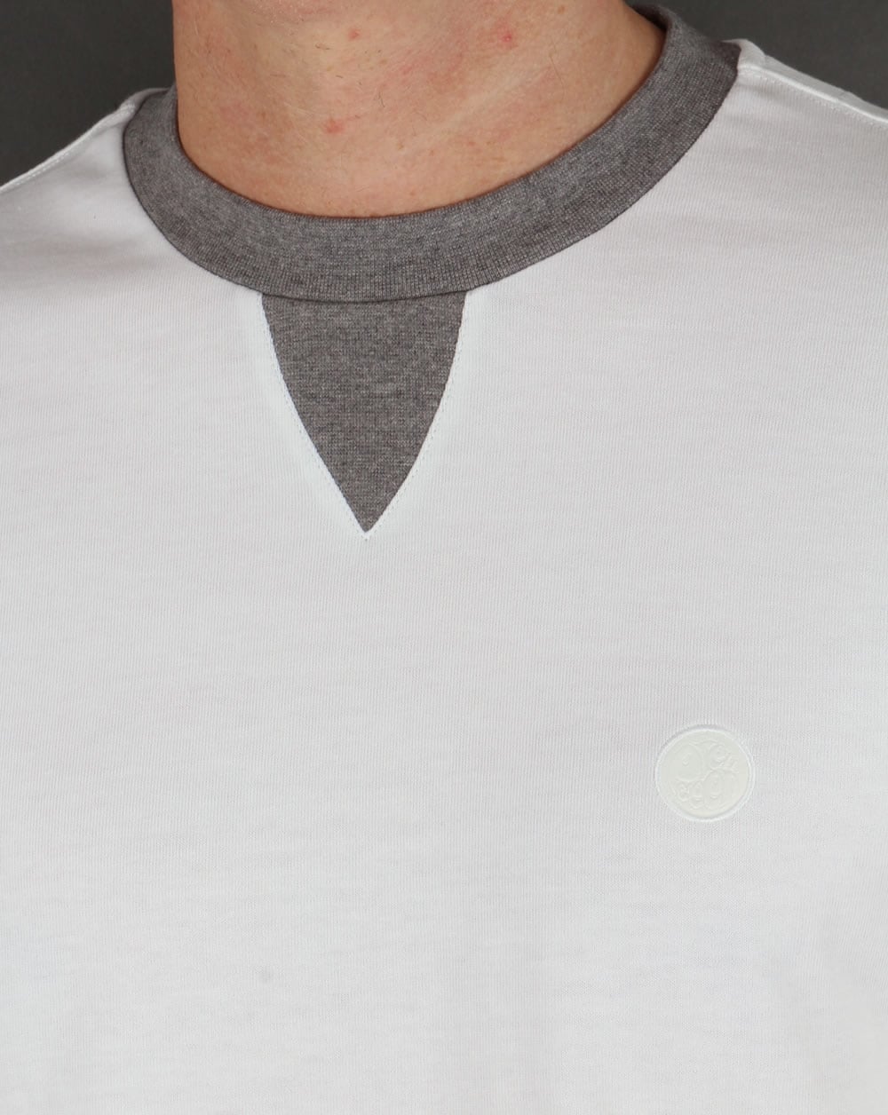 Pretty Green Duxbury Langarm-T-Shirt Weiß