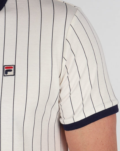 Fila Vintage Mk1 Settanta Poloshirt Gardenia/Marineblau/Rot