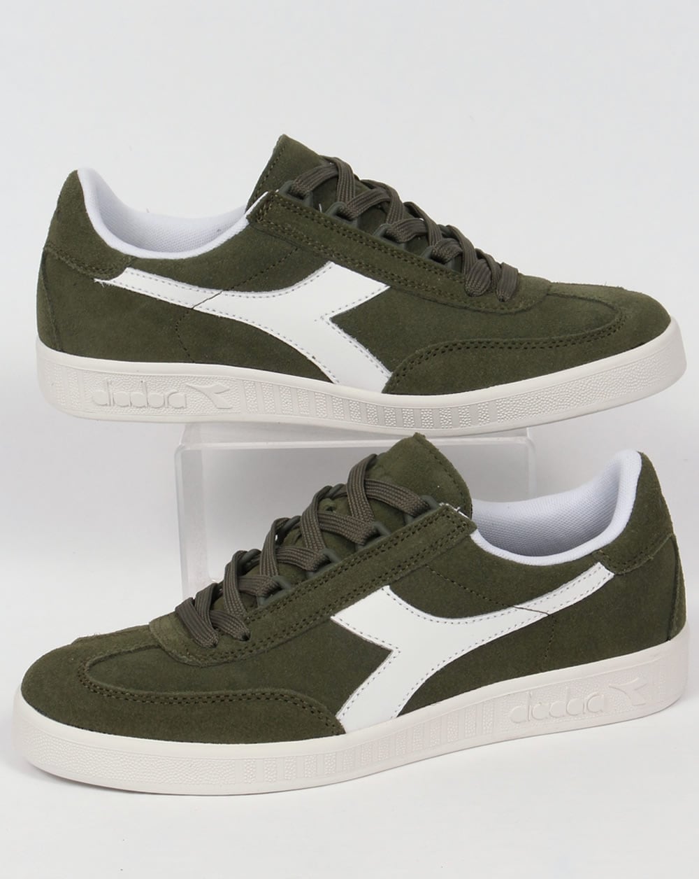 Diadora B Original Wildleder-Trainer, grünes Olivina
