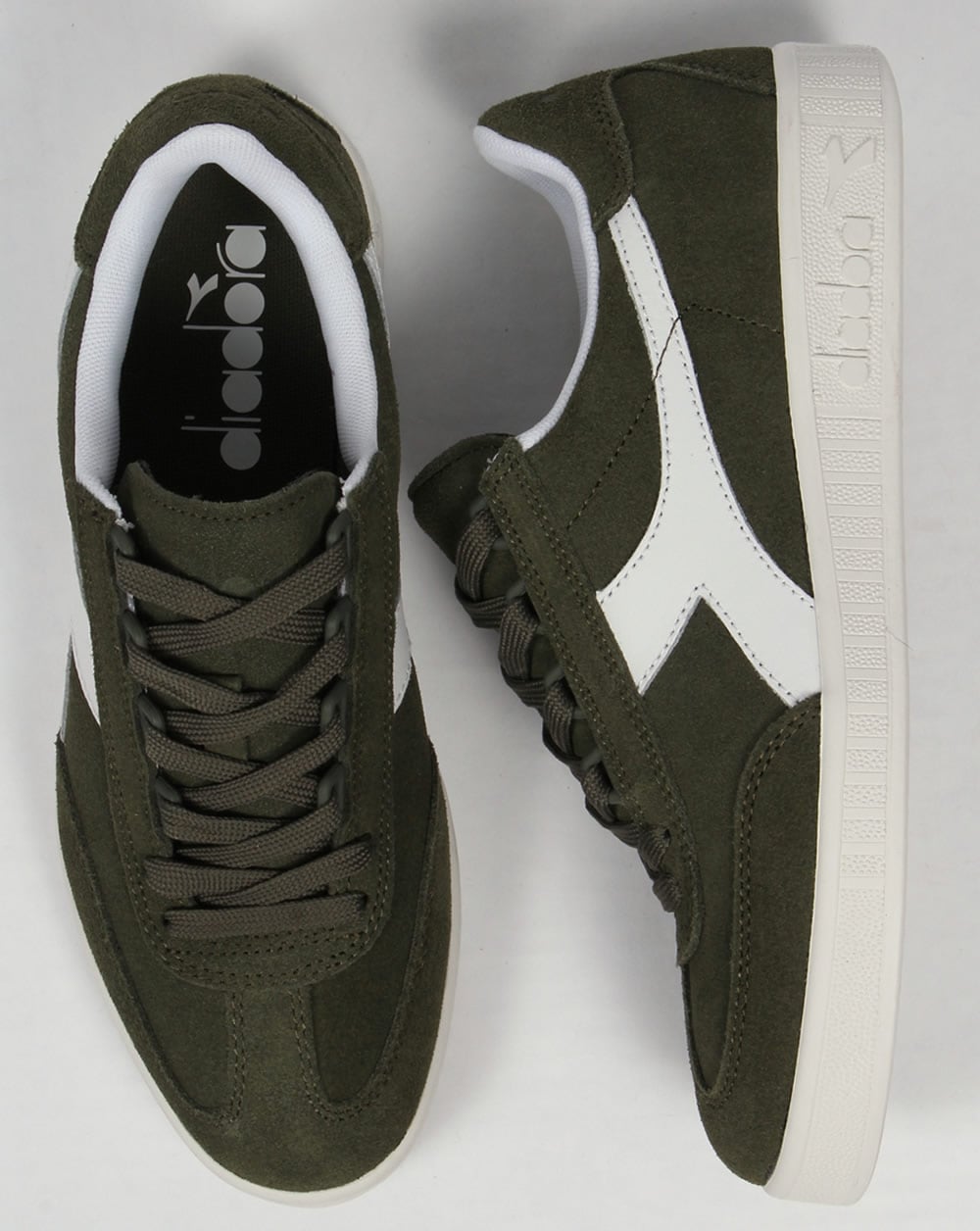 Diadora B Original Wildleder-Trainer, grünes Olivina