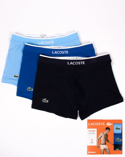 Lacoste – Dreierpack Boxershorts Marineblau/Royalblau/Himmelblau