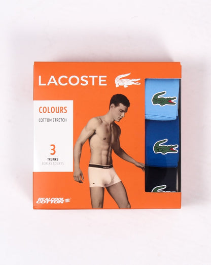 Lacoste – Dreierpack Boxershorts Marineblau/Royalblau/Himmelblau