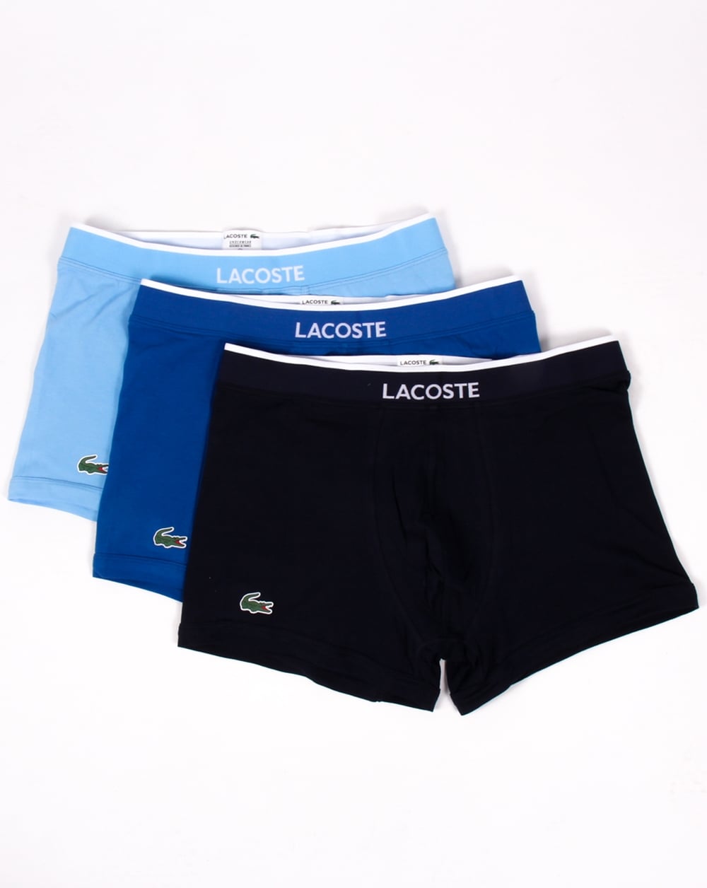 Lacoste – Dreierpack Boxershorts Marineblau/Royalblau/Himmelblau
