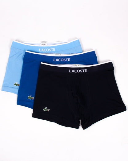 Lacoste – Dreierpack Boxershorts Marineblau/Royalblau/Himmelblau