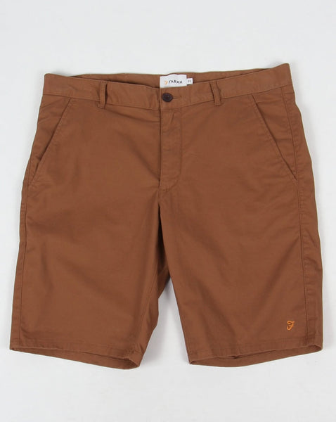Farah Hawk Chino Twill Shorts Camel