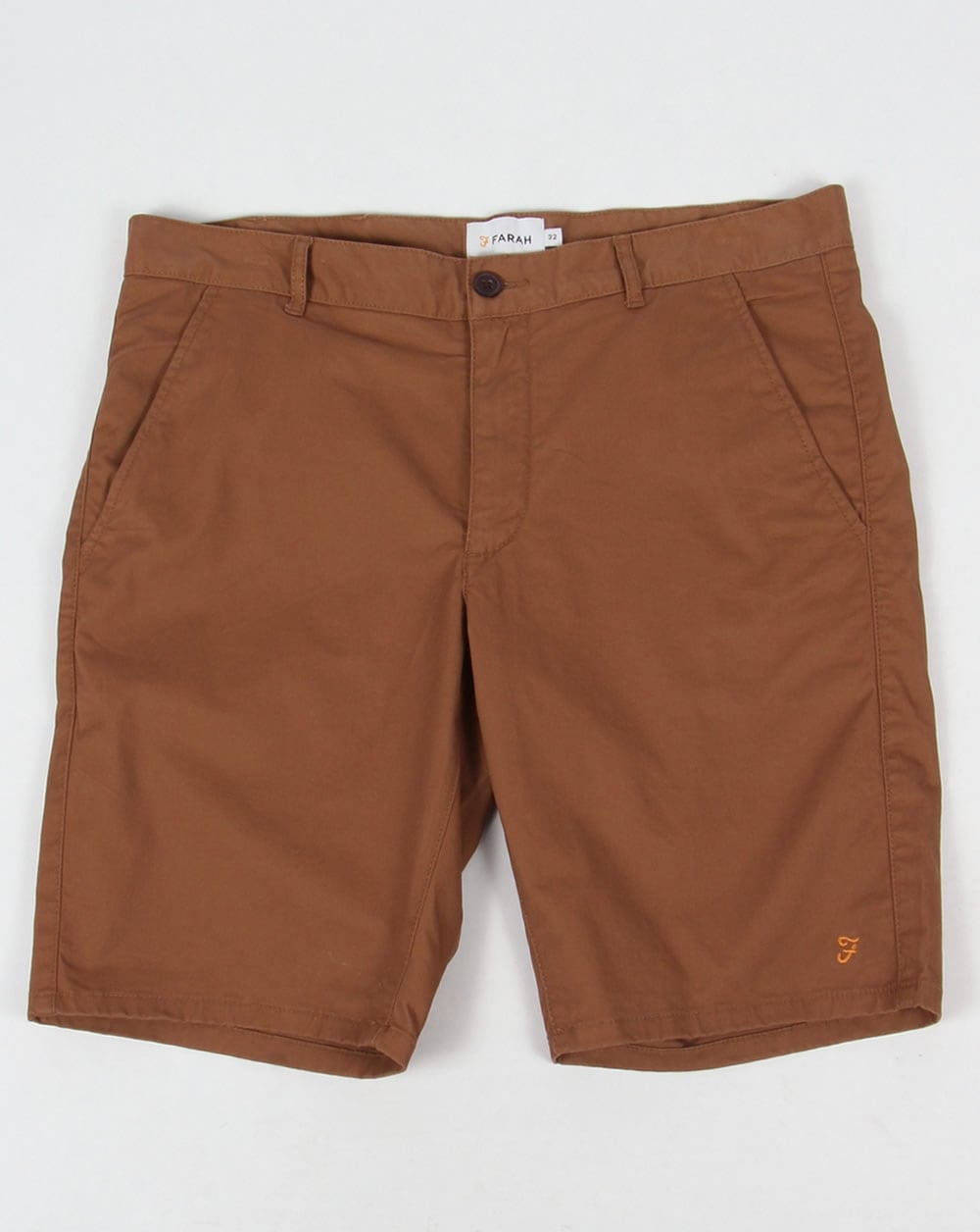 Farah – Hawk – Chino-Twill-Shorts in Kamelbraun