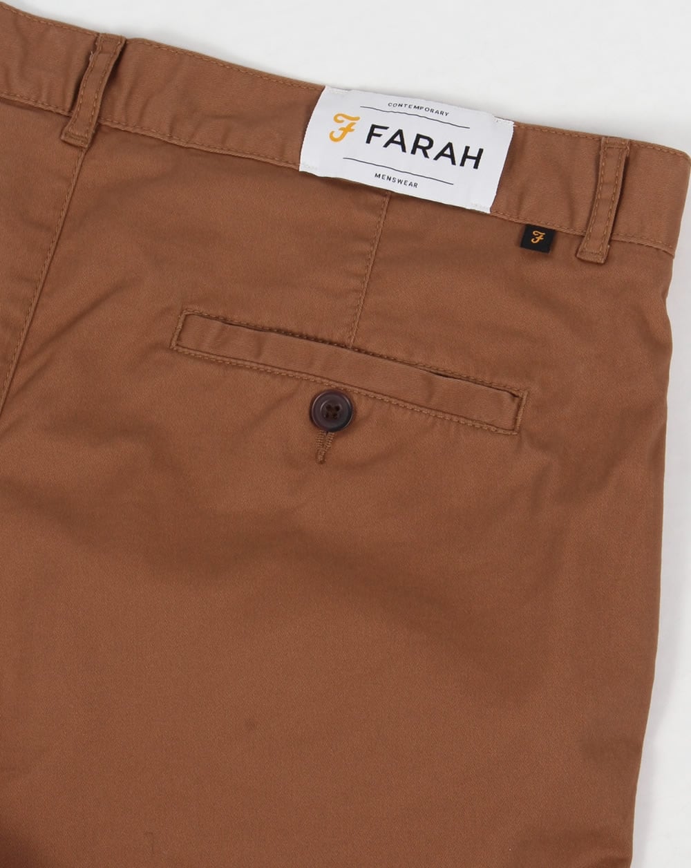 Farah – Hawk – Chino-Twill-Shorts in Kamelbraun