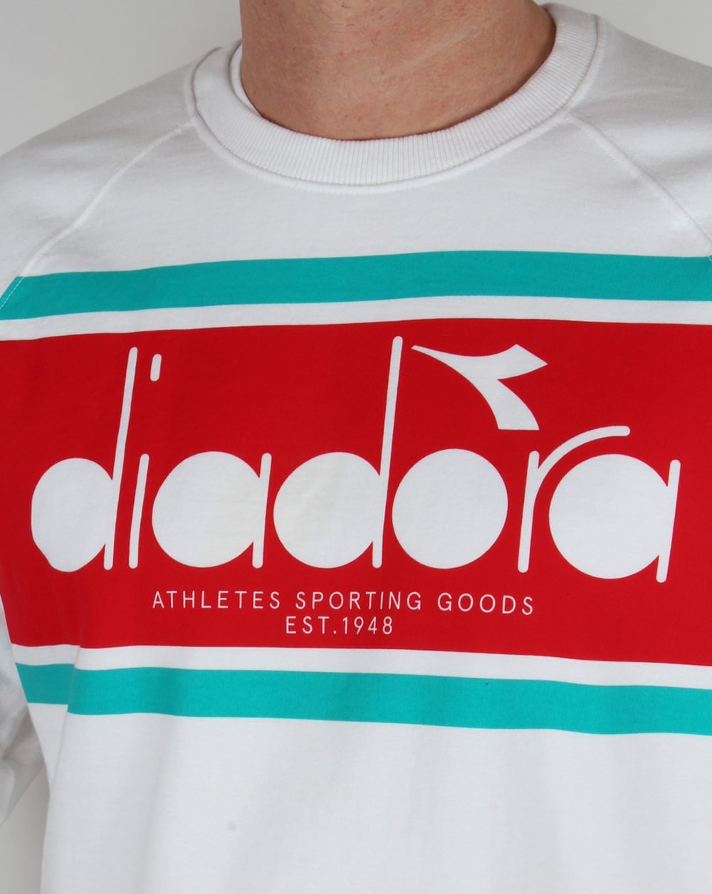 Diadora Logo Sweatshirt Weiß/Grün Keramik