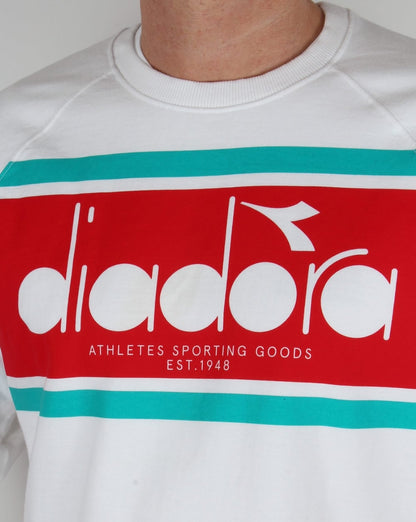 Diadora Logo Sweatshirt Weiß/Grün Keramik