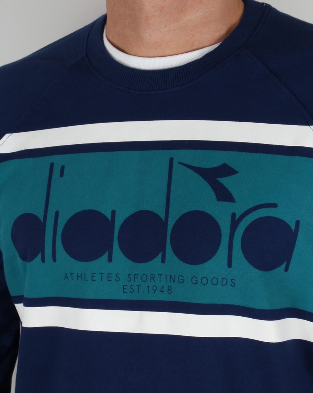 Diadora Logo Sweatshirt Estate Blue/Porcelain Green