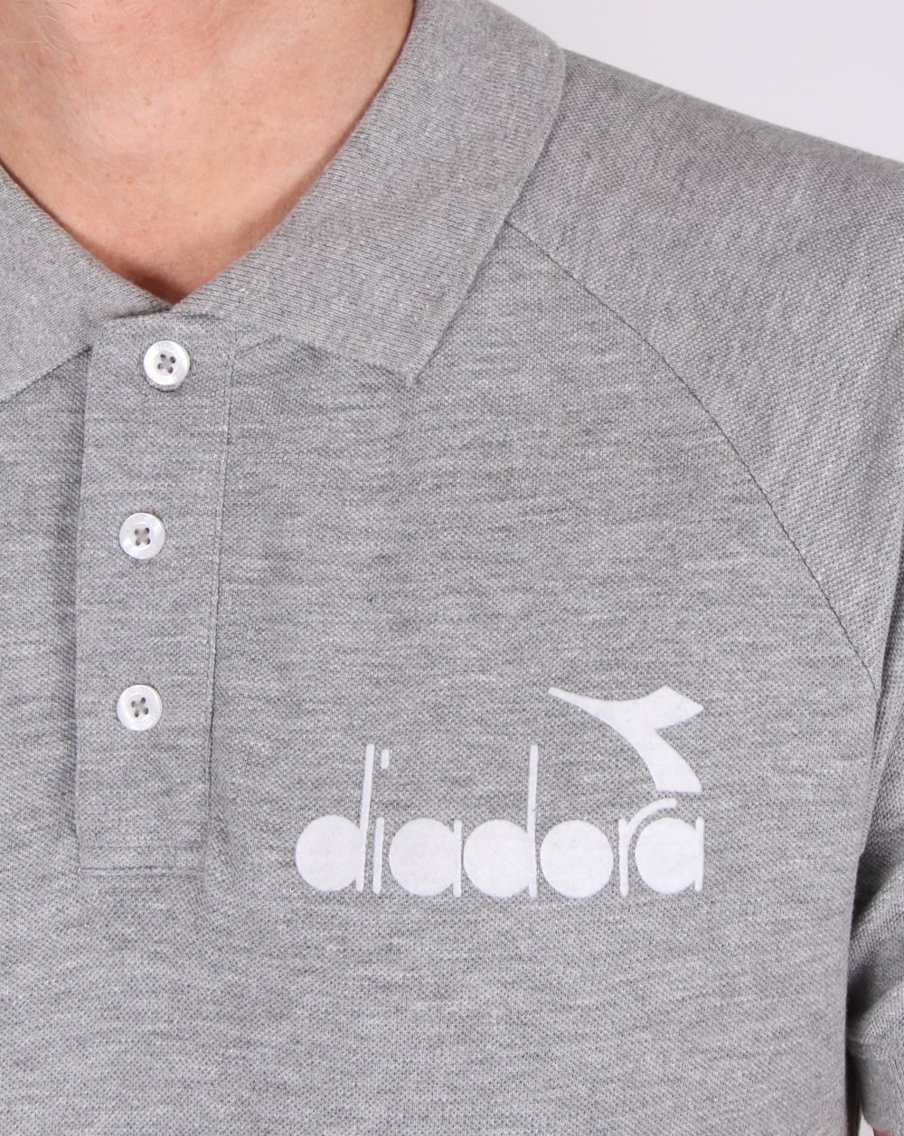 Diadora 80er Poloshirt Grau Melange