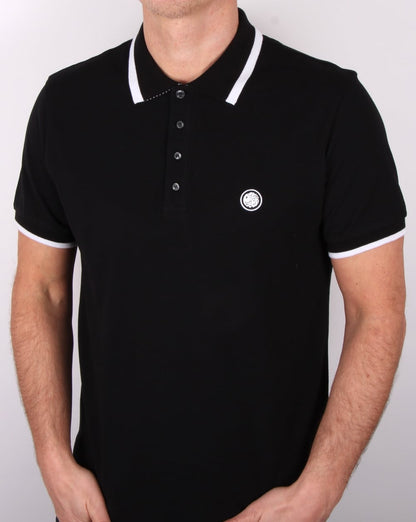 Pretty Green Poloshirt mit Streifen in Schwarz
