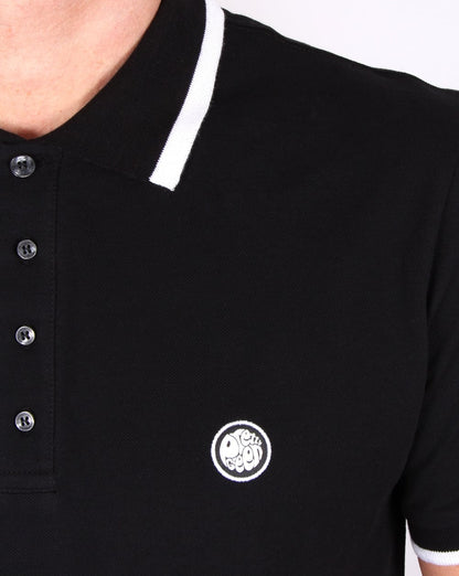 Pretty Green Poloshirt mit Streifen in Schwarz