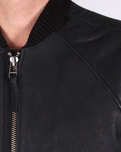 Pretty Green Albion Lederjacke Schwarz