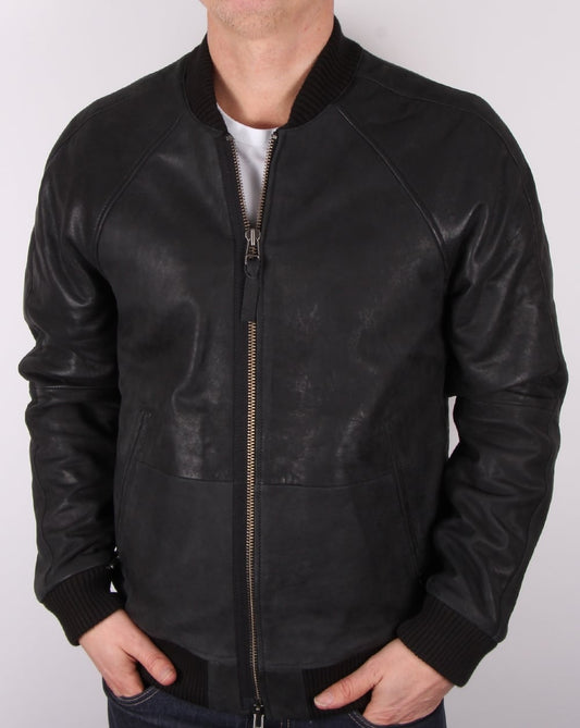 Pretty Green Pretty Green Albion Lederjacke Schwarz