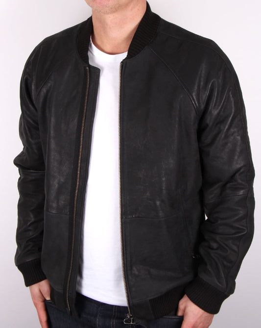 Pretty Green Pretty Green Albion Lederjacke Schwarz