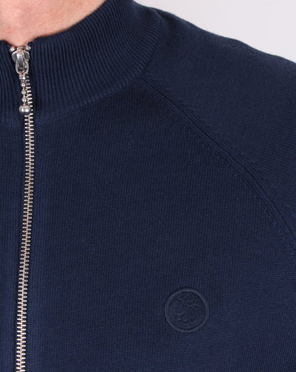 Pretty Green Mandeville Strick-Trainingsjacke, Marineblau