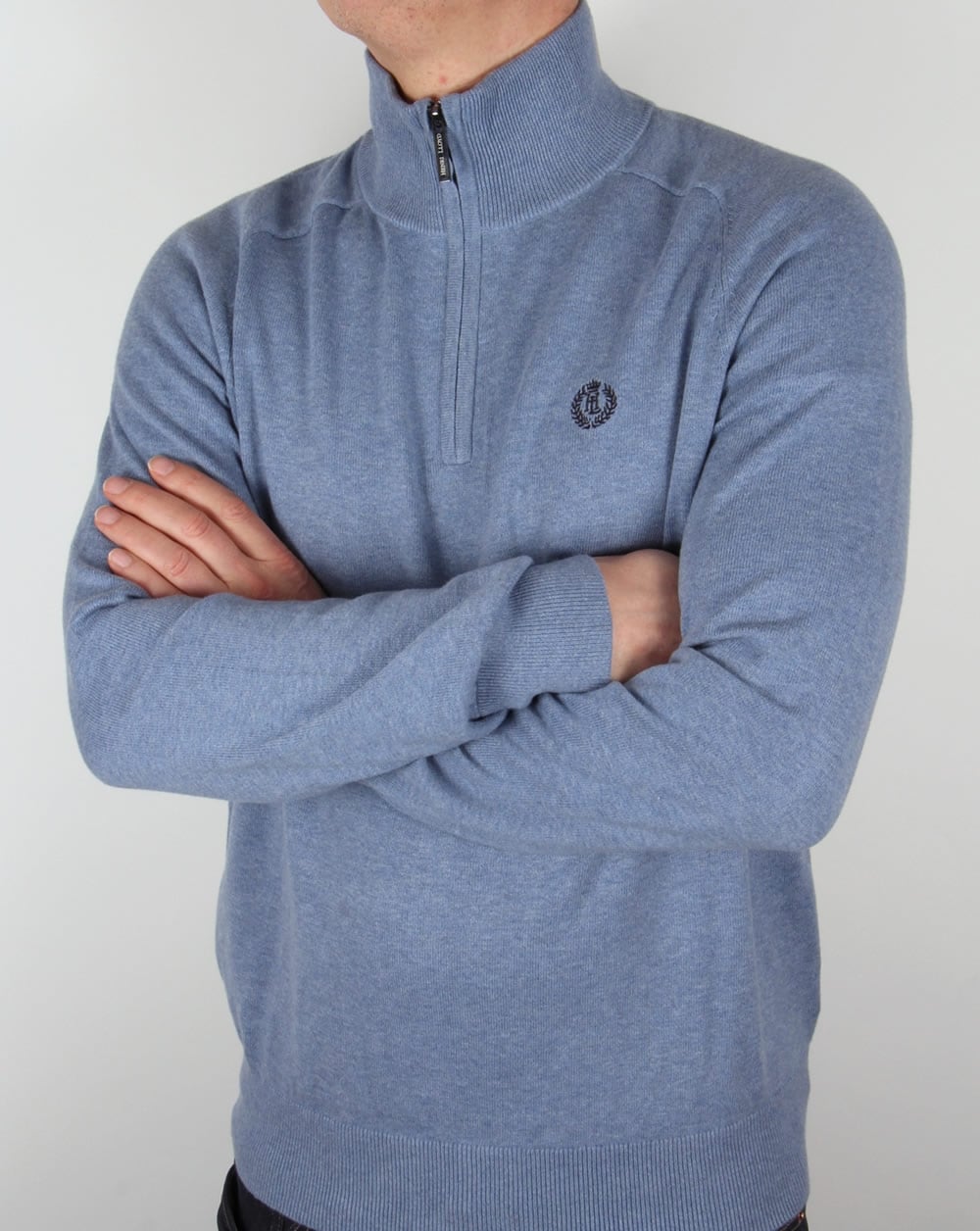 Henri Lloyd Strickpullover mit halbem Reißverschluss, Frostblau