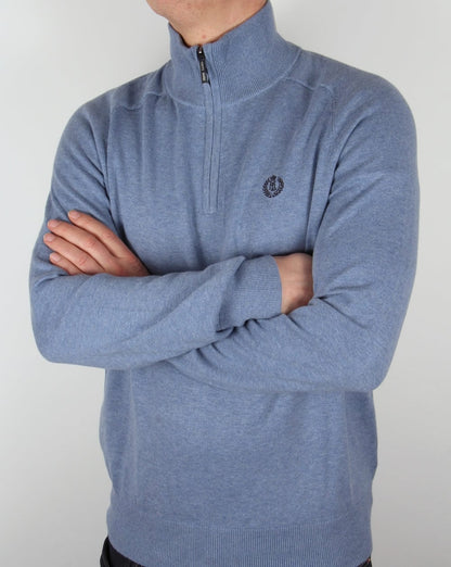 Henri Lloyd Strickpullover mit halbem Reißverschluss, Frostblau