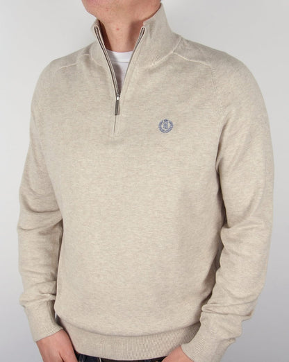 Henri Lloyd Strickpullover mit halbem Reißverschluss, Sandmeliert