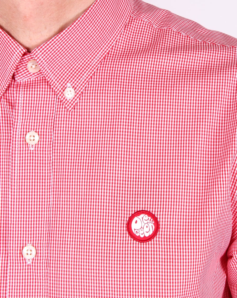 Pretty Green Glendale Gingham Hemd Rot